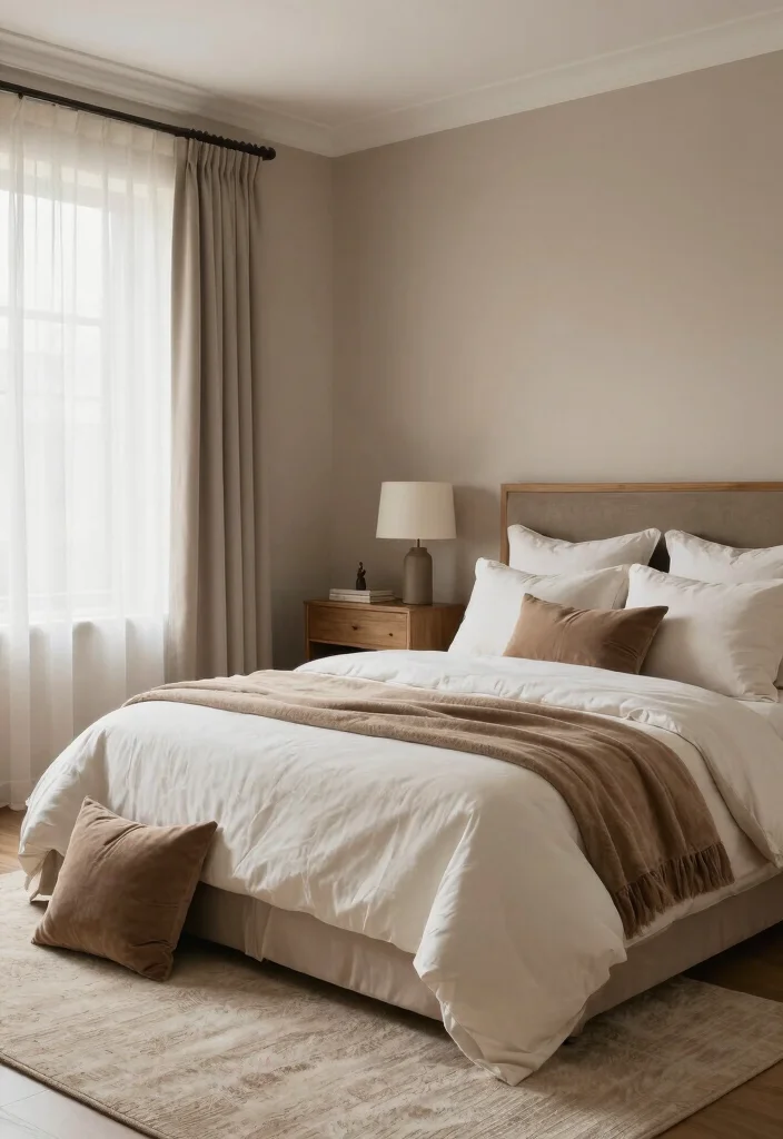14 Luxury Dark Bedroom Ideas with a Rich Cozy Mood 10. Warm Taupe Tones 0