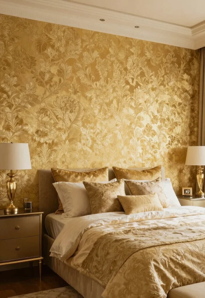 14 Master Bedroom Wallpaper Ideas with Elegant Impact 64 14 Master Bedroom Wallpaper Ideas with Elegant Impact 14. Luxurious Silk Wallpaper 0