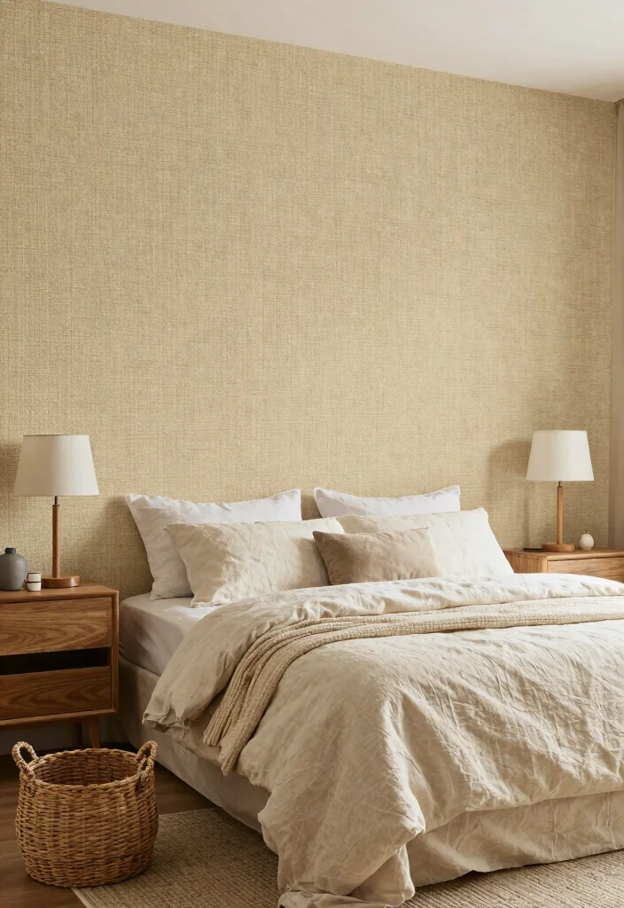14 Master Bedroom Wallpaper Ideas with Elegant Impact 14 14 Master Bedroom Wallpaper Ideas with Elegant Impact 4. Textured Grasscloth 0