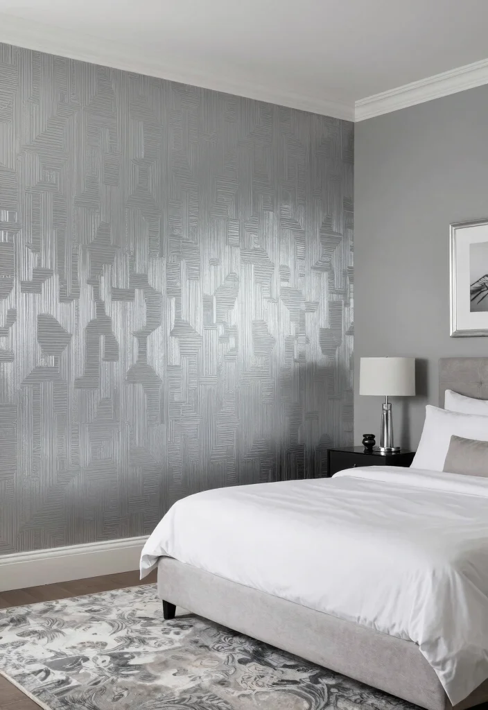 14 Master Bedroom Wallpaper Ideas with Elegant Impact 47 14 Master Bedroom Wallpaper Ideas with Elegant Impact 7. Striking Metallic Accents 0