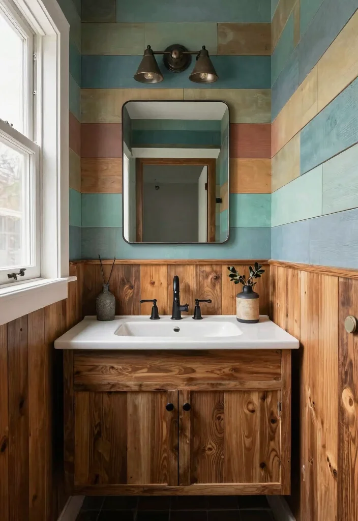 14 Modern Bathroom Wainscoting Ideas for Added Texture 14. Combining Multiple Styles for a Personalized Look 0