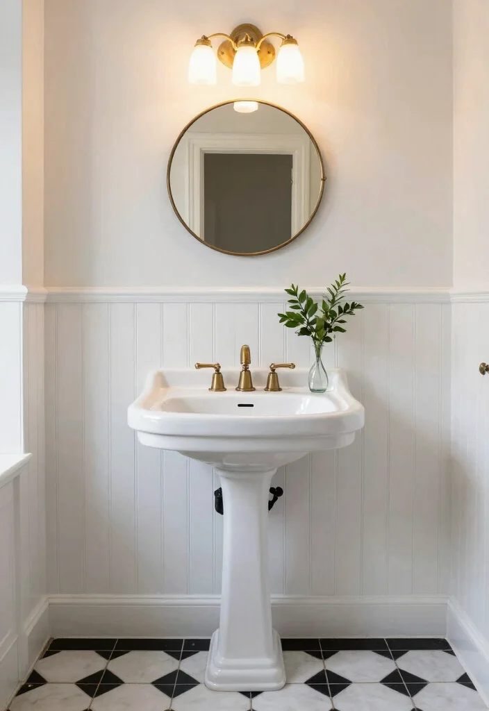 14 Modern Bathroom Wainscoting Ideas for Added Texture 3. Classic Beadboard for Timeless Elegance 0