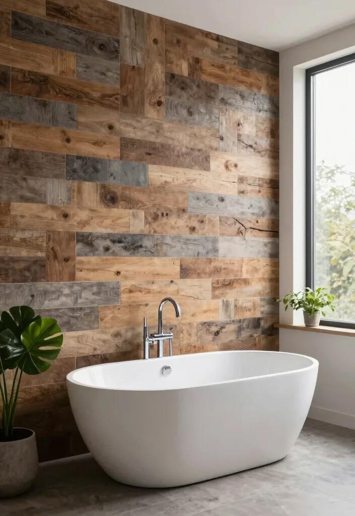 14 Modern Bathroom Wall Tile Ideas for a Sleek Contemporary Look 1 14 Modern Bathroom Wall Tile Ideas for a Sleek Contemporary Look 1. Reclaimed Wood Tiles 0