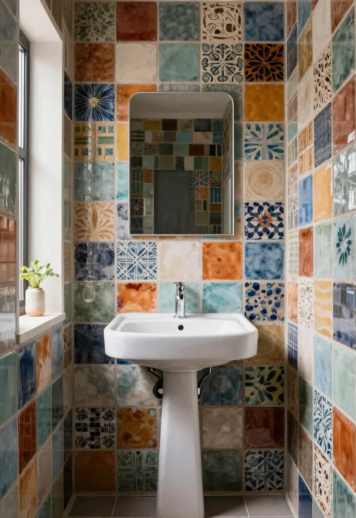 14 Modern Bathroom Wall Tile Ideas for a Sleek Contemporary Look 63 14 Modern Bathroom Wall Tile Ideas for a Sleek Contemporary Look 13. Upcycled Tile Designs 0