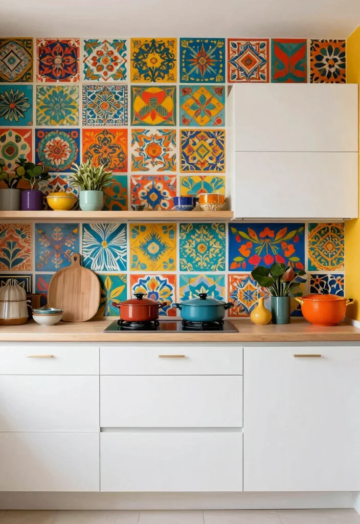 14 Modern Boho Kitchen Ideas with Soft Texture 41 14 Modern Boho Kitchen Ideas with Soft Texture 11. Colorful Backdrops 0