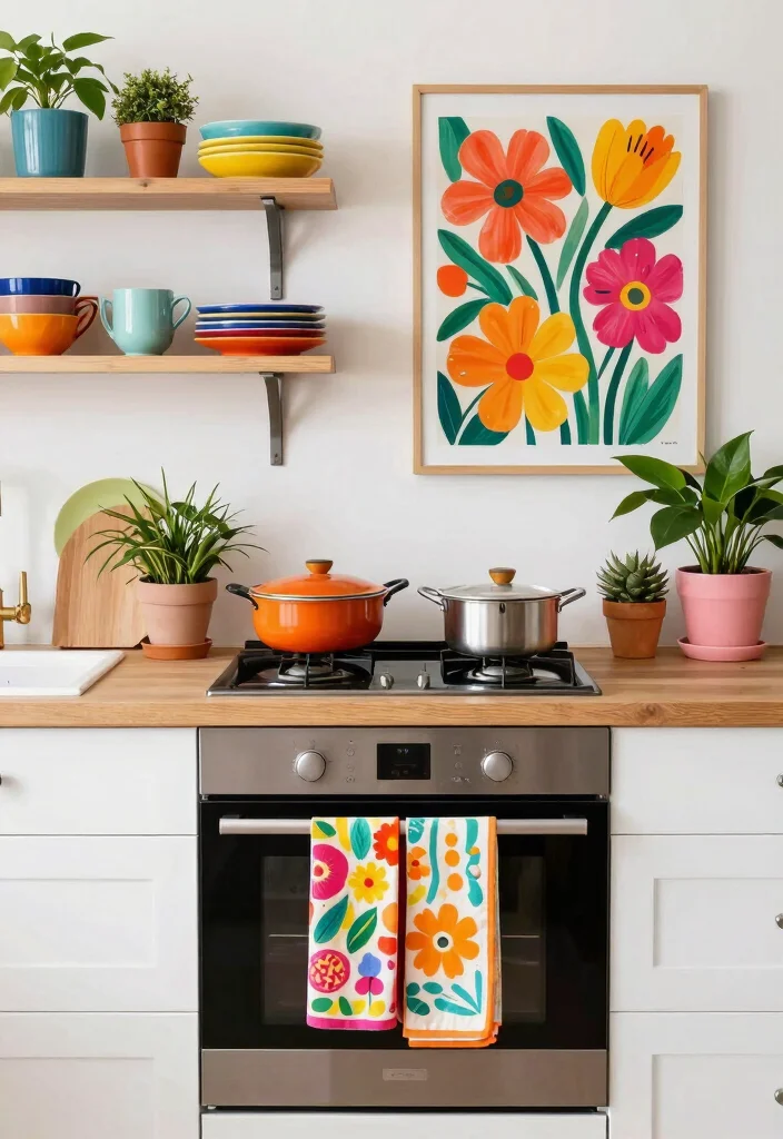 14 Modern Boho Kitchen Ideas with Soft Texture 23 14 Modern Boho Kitchen Ideas with Soft Texture 3. Colorful Accents 0