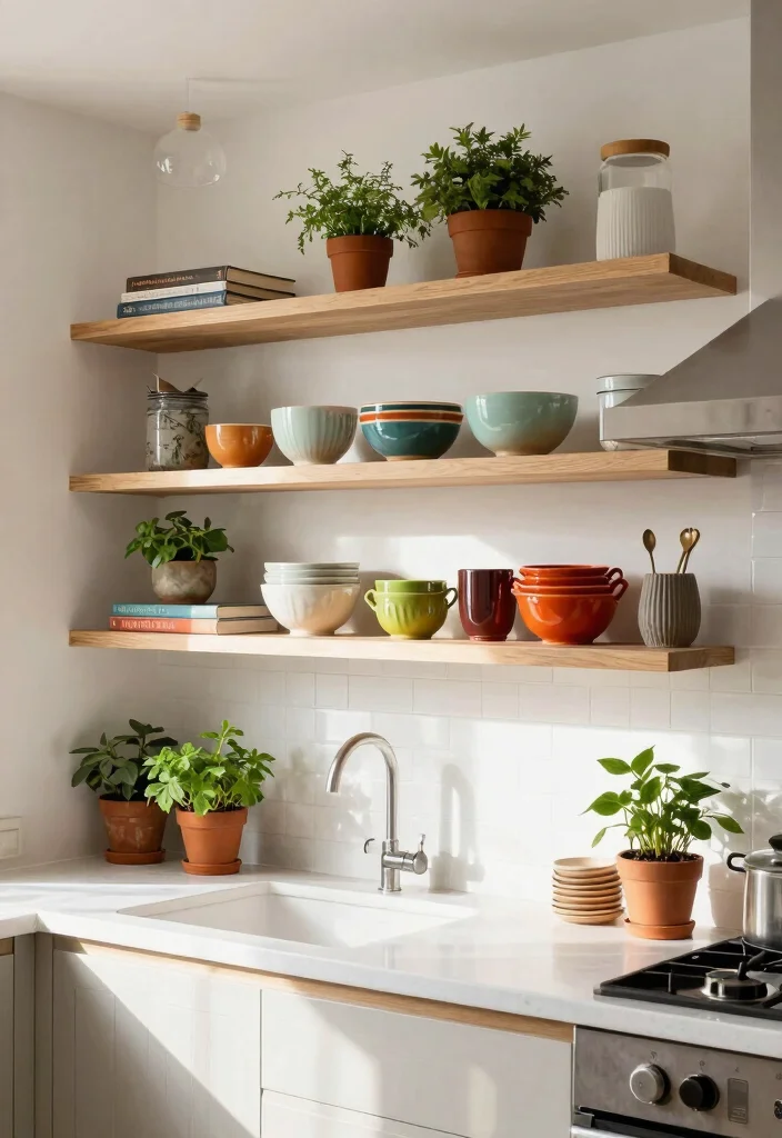 14 Modern Boho Kitchen Ideas with Soft Texture 26 14 Modern Boho Kitchen Ideas with Soft Texture 6. Open Shelving 0