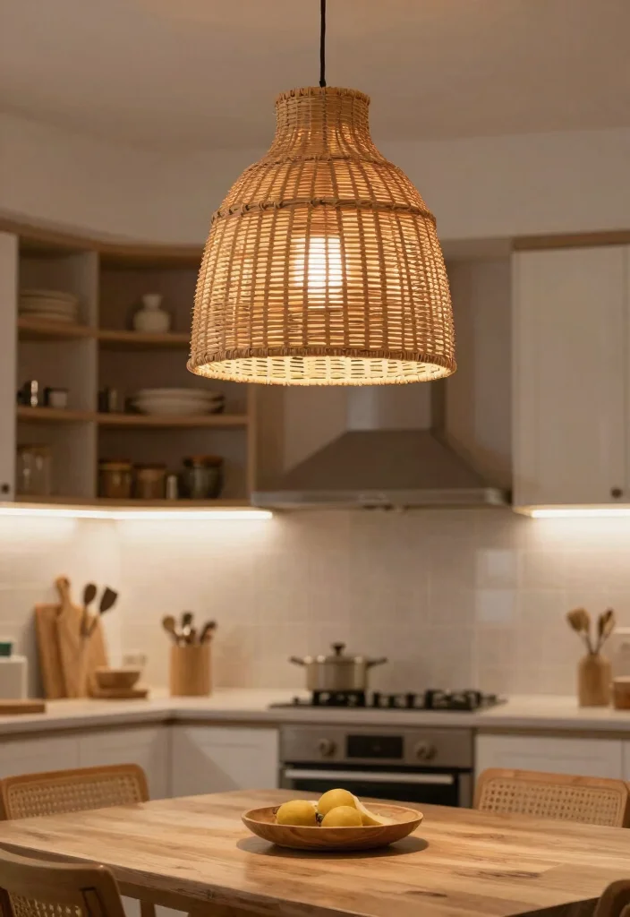 14 Modern Boho Kitchen Ideas with Soft Texture 27 14 Modern Boho Kitchen Ideas with Soft Texture 7. Statement Lighting Fixtures 0