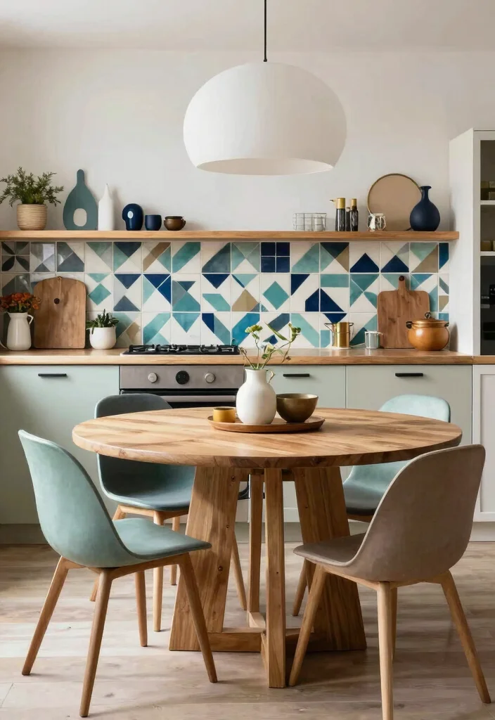 14 Modern Boho Kitchen Ideas with Soft Texture 29 14 Modern Boho Kitchen Ideas with Soft Texture 9. Play with Shapes 0