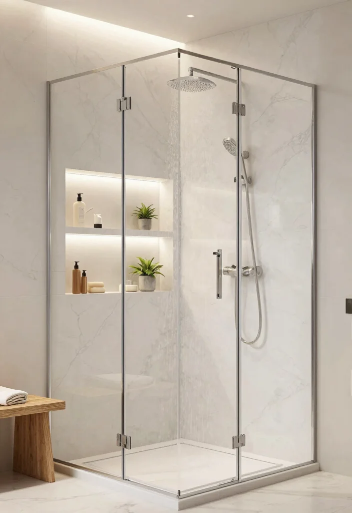 14 Modern Ensuite Bathroom Ideas for a Polished Finish 1. Sleek Walk in Showers 0