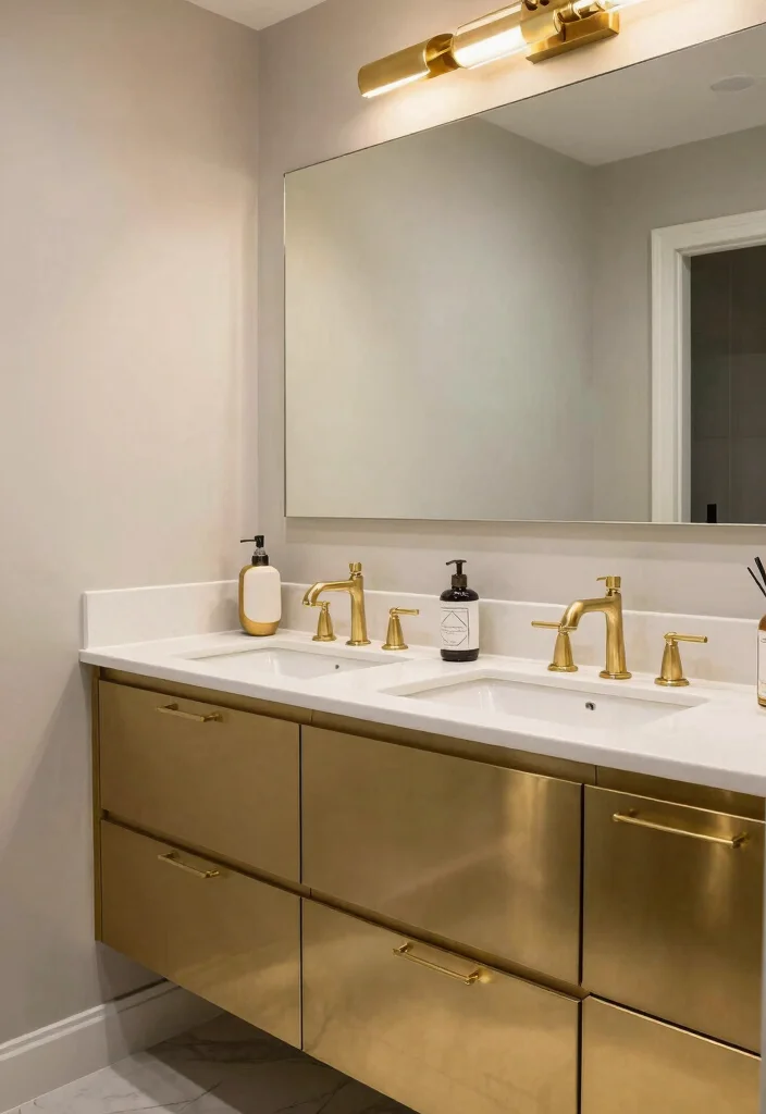 14 Modern Ensuite Bathroom Ideas for a Polished Finish 13. Trendy Metallic Accents 0