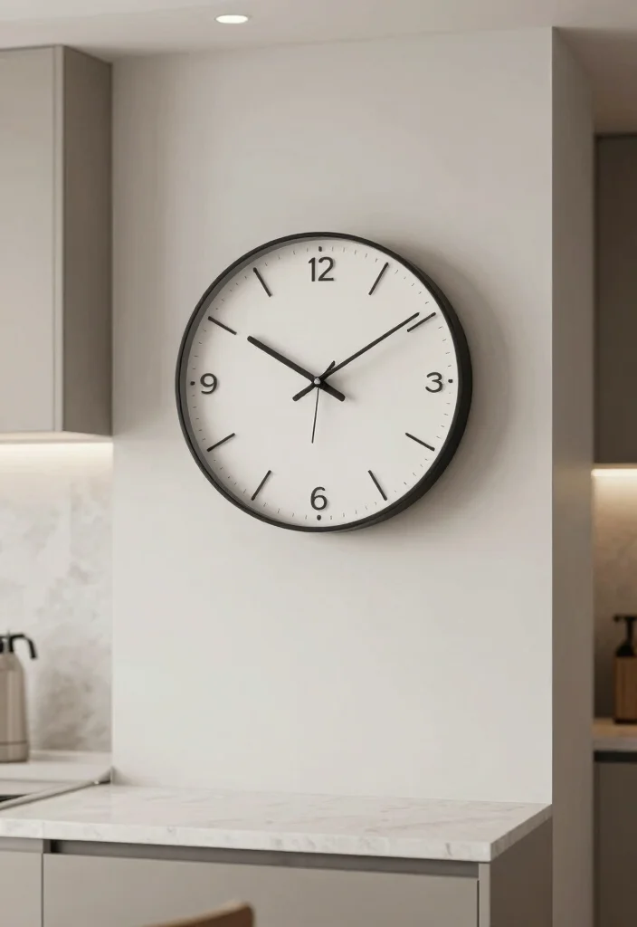 14 Modern Kitchen Counter Decor Ideas with Minimal Style 62 14 Modern Kitchen Counter Decor Ideas with Minimal Style 12. Use a Modern Clock 0