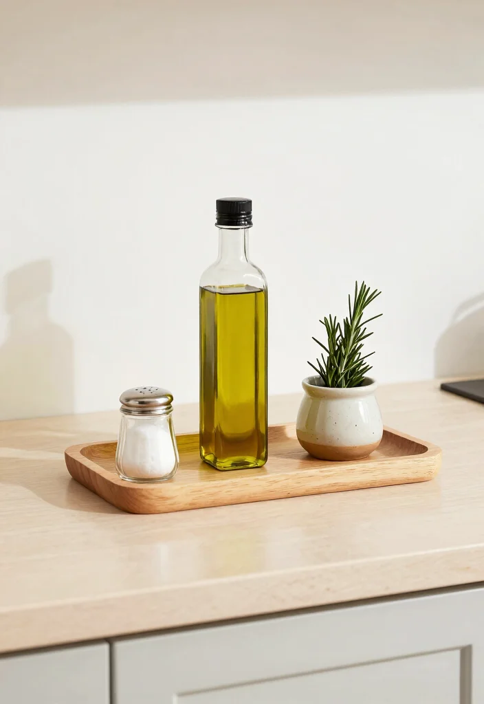 14 Modern Kitchen Counter Decor Ideas with Minimal Style 15 14 Modern Kitchen Counter Decor Ideas with Minimal Style 5. Incorporate Decorative Trays 0