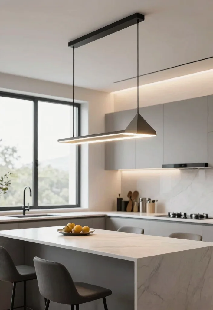 14 Modern Kitchen Interior Ideas with Clean Lines 28 14 Modern Kitchen Interior Ideas with Clean Lines 8. Minimalist Lighting Fixtures 0