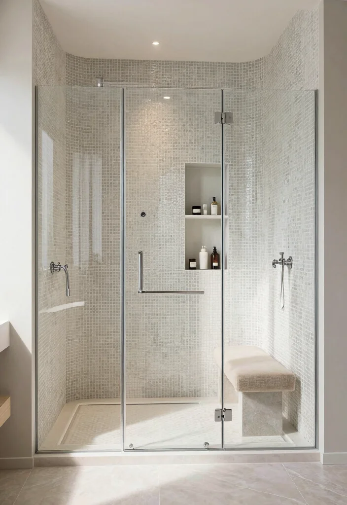 14 Small Bathroom Walk In Shower Ideas That Save Space 1. Minimalist Elegance with Glass Walls 0