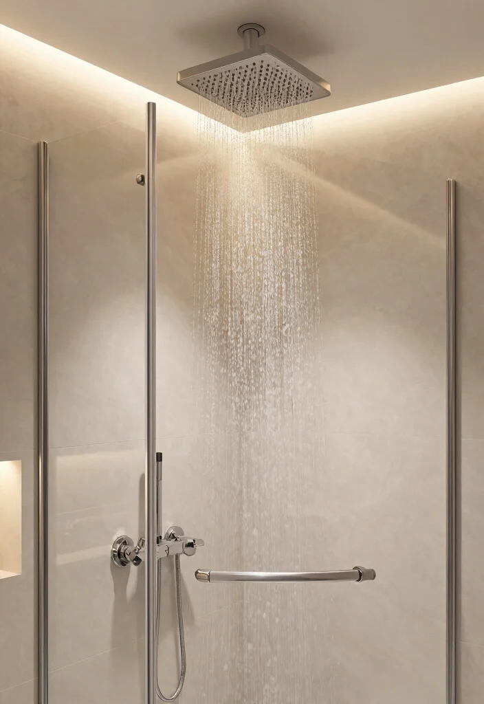 14 Small Bathroom Walk In Shower Ideas That Save Space 11. Spa Like Rain Showerheads 0