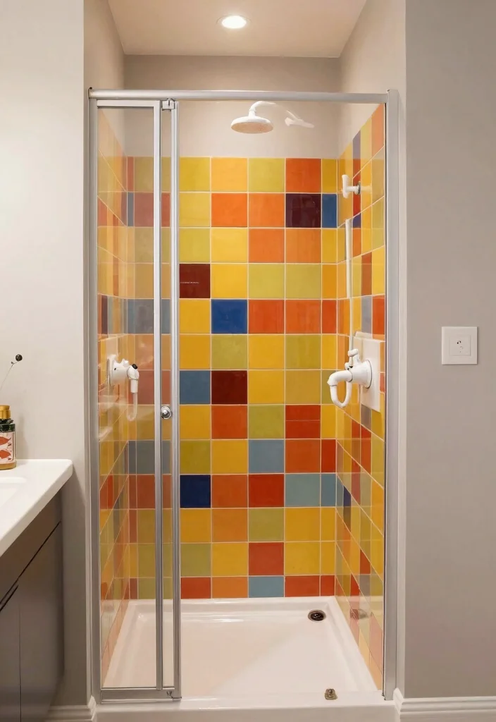 14 Small Bathroom Walk In Shower Ideas That Save Space 9. Bold Color Accents 0