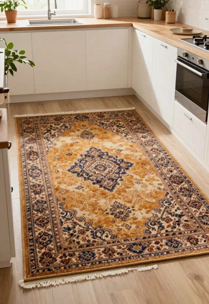 14 Small Space Kitchen Decor Ideas That Feel Open 11. Add a Cozy Rug 0