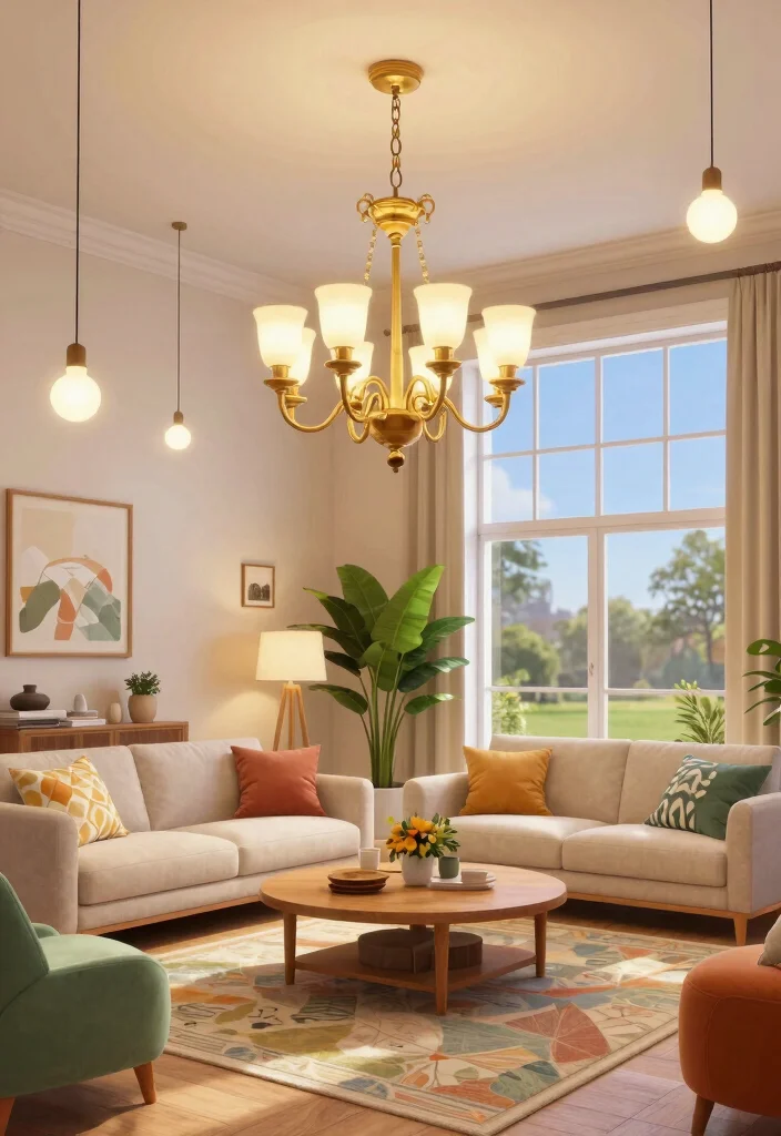 9 Bloxburg Big Living Room Ideas for Large Builds 5. Statement Lighting 0