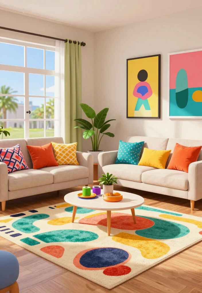 9 Bloxburg Big Living Room Ideas for Large Builds 9. Colorful Accents 0